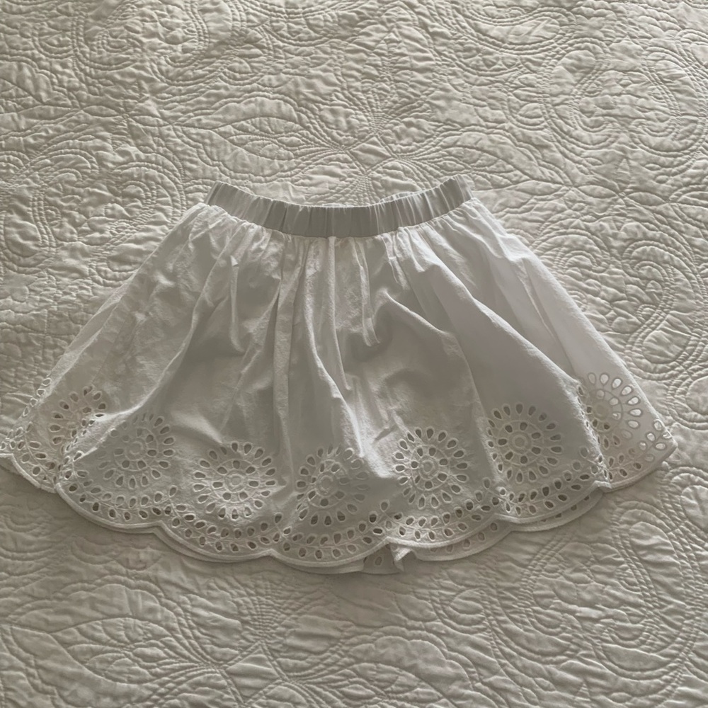 Girls white eyelet skirt